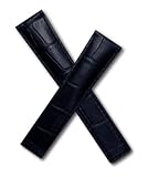 Black crocodile-style leather strap to fit TAG Heuer Carrera models starting CV20- & WV20-
