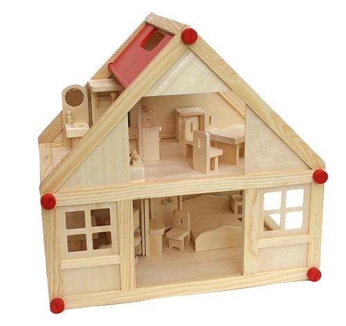 Freda rosé Puppenhaus + Puppenmöbel