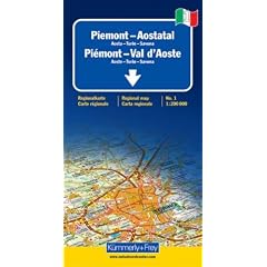 Italien 01. Aostatal / Piemont. 1 : 200 000. Stra�enkarte: Aosta - Turin - Savona. Sehensw�rdigkeiten, Stadtpl�ne, Transitpl�ne, Ortsindex