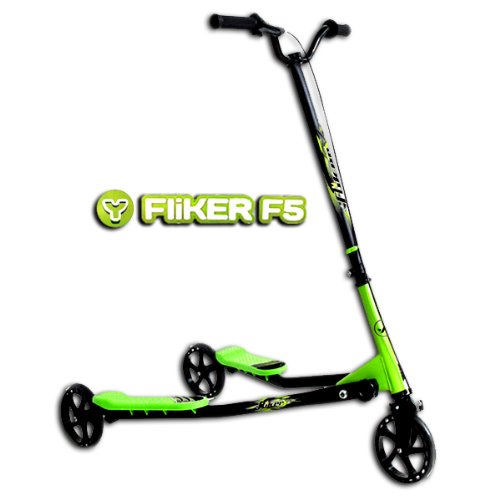 100% Genuine Fliker F5 Scooter For Chldren Aged 9+ In Black And Green