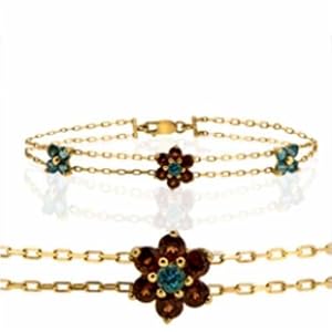 Yellow Gold Multi-Color Semi Precious Stone Bracelet