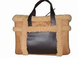 Suede and Fleece Messenger Bag Handbag Purse