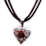 Trachten-Accessoires - Love you - Schwarz-Rot