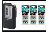 Sony M-470 Microcassette Voice Recorder with TDK 60 Minute Micro Cassette 9 -Pack
