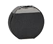Gloss Black and Silver Ceramic Disc Vase - 7 3/4" x 2" x 7" tall