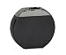 Gloss Black and Silver Ceramic Disc Vase - 7 3/4" x 2" x 7" tall