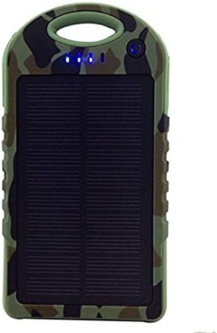 Tangmi Solar Panel Charger 5000mAh, Portable Fast Charging iPhone Android, Rain/ Shock/ Dust Resistant with Car Charger (accessories included) (Camouflage)