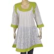 Gifts for Mothers Day - White Cotton Top Blouse Chikan Embroidery Size M