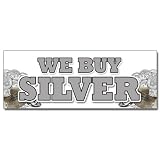 12 WE BUY SILVER DECAL sticker gold sell rare cash bullion diamonds coins 