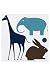 Baby : Dwell Gio Giraffe Wall Art-Aqua