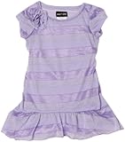 IMAGE OF Paperdoll Girls 2-6x Stripe Dress With Self Flower, Purple, 3T