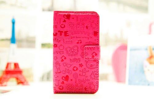 Magic Girl Cute Lovely Little Witch Flip Pouch Cover Pu Leather Skin Case Cover for SONY Mobile Cell Phone (rose(dark pink), Sony X peria SP M35h)