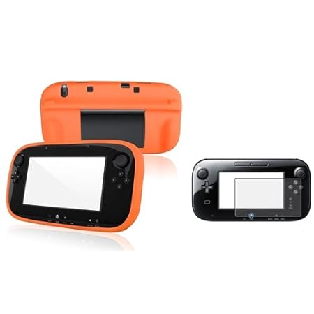 eForCity Orange Skin Case + Free Anti-Glare Screen Protector Compatible with Nintendo Wii U