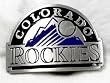 Colorado Rockies Enamel Pewter Buckle, MLB Baseball Buckle