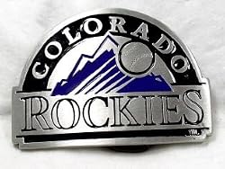 Colorado Rockies Enamel Pewter Buckle, MLB Baseball Buckle