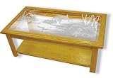 Oak Glass Top Coffee 15 high