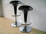 A pair of Bombo style bar stools - Peak backed - Black
