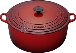 Le Creuset Enameled Cast-Iron 13-1/4-Quart Round French Oven, Red