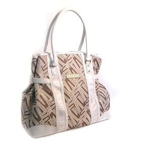 Versace Large Tan & White Handbag
