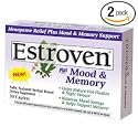 Estroven Plus Mood & Memory Caplets for Menopause, 30-Count Boxes (Pack of 2)
