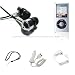 Sporting Goods : DreamBargains Premium iPod Nano 4th Generation 8GB 16GB Accessory Bundle Kit - Snap-On Hard Crystal Case with Full Screen Protection - Clear + Rapid Charging Car Charger - White + Travel Charger - White + Premium Durable Metallic Sound Isolating In-Ear Earbud Earphones - Black + Neckstrap - Black