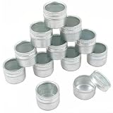 12 Glass Top Bead Jars Beading Eyelets Containers 24mm