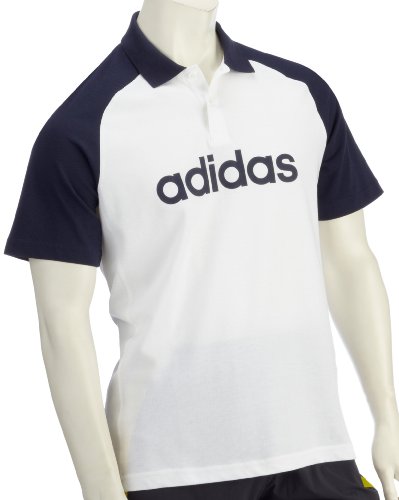 adidas Herren POLO SHIRT (SHORT SL), WHITE/DARKNAVY, M Preisvergleich