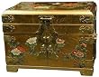 Beautiful Luxury Fine Gift Idea for Wife - 14" Daisy Lacquered Jewelry Box Chest - Gold Leaf