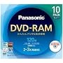 Panasonic 3�{���Ή��Ж�4.7GB DVD-RAM 10���p�b�N LM-AF120LW10