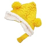 耳まであったか！ ベビー ボンボン とんがり ニットキャップ ニット帽 防寒 赤ちゃん キッズ 子供 冬 帽子