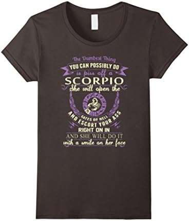 Women's I Am A Scorpio Funny Shirt Small Asphalt