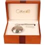 Colibri Hunting Case Silvertone Pocket Watch And Chain Wooden Box PWQ096908J