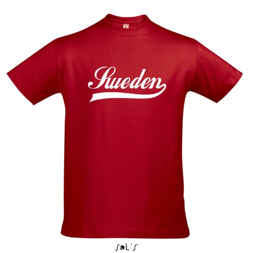 T-Shirt Schweden Oldschool Sweden LÄNDERSHIRT EM / WM FAN Trikot S-XXL , Red – weiß , XL