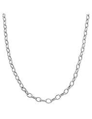 14 Karat White Gold 5.8-mm Fancy Rolo Charm Necklace (18 Inch)