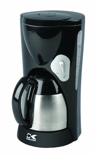Kalorik 900-Watt 8-10-Cup Coffeemaker with Stainless Steel Carafe, Black/Silver