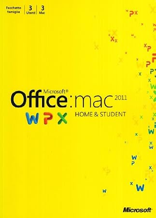 Microsoft Office Mac Home and Student 2011, Pacchetto italiano, 3 installazioni