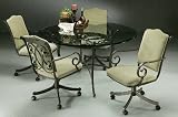 Athena Patina Moss Caster Dining Set by Pastel