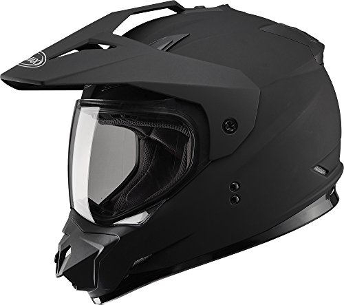 Gmax GM11D Dual Sport Full Face Helmet (Flat Black, Medium)