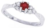 0.31ct Genuine Ruby and Diamond Engagement Ring in 14Kt White Gold