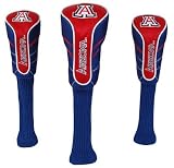 Arizona Wildcats College NCAA Logo Nylon Graphite Golf Set of 3 Headcovers