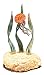 Single 24k Jellyfish Glass Sculpture (Green Reeds) on Coquina Rock