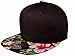 Flat Bill Floral Snapback Hats (Front Is Black and Brim Is Flower Black)