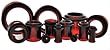 SINGLE FLARE RED PYREX GLASS TUNNELS GTSFRD6- 6G