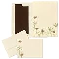 Wedding Invitation Kit Ivory/Brown/Green Flowers 50ct