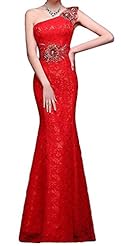  Cocktail Lace One Shoulder Mermaid  Ball Gown Evening Dress/Homecoming Dress/Prom Dress/Party Dress/Wedding Dress 