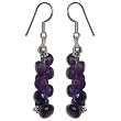 Romantic Valentines Gift Silver Amethyst Earrings 1.5 inches (erg047)