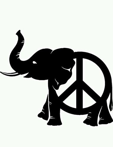 Peace Sign Elephant Decor, Yeti Tumbler Decal, Yeti Decal, Yeti Rambler Decal, Yeti Tumbler Decal, Ozark Tumbler Decal, Wall Vinyl Decal, Ozark Trail Decal, RTIC, Vinyl Decal