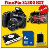 Search : Fujifilm FinePix S1500 10MP Digital Camera with 12x Wide Angle Dual Image Stabilized Optical Zoom Bundle With 8gb Card , Case & Cleaning Kit .