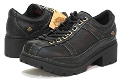 Harley Davidson 'Tilli' Leather Oxford Biker Shoe (7M Black)