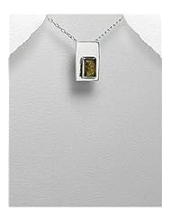 Baltic Amber Pendant Necklace In 92.5 Sterling Silver